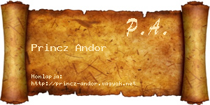 Princz Andor névjegykártya